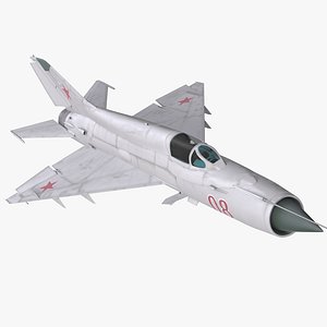Fighter MiG-21 Fishbed Russian Rigged 3D Model