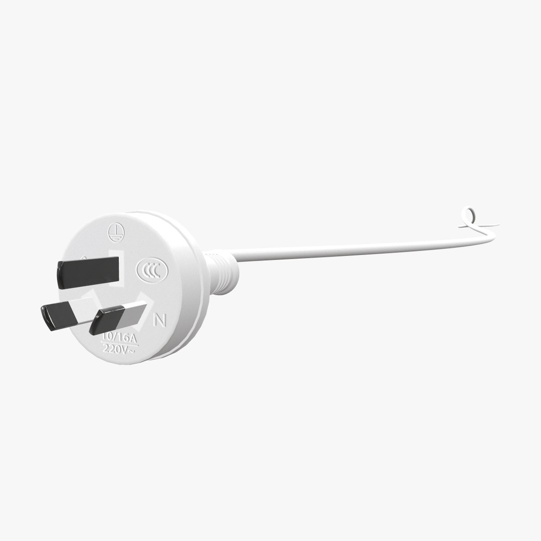 3D Type I Electric Plug White Rigged for Maya model - TurboSquid 2069347