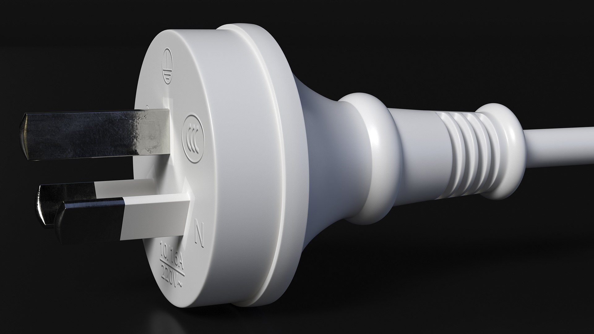 3D Type I Electric Plug White Rigged for Maya model - TurboSquid 2069347