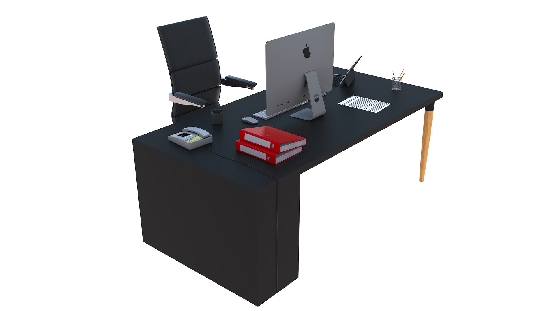 3D Apple IMac Workstation Desk - Black - TurboSquid 1907262