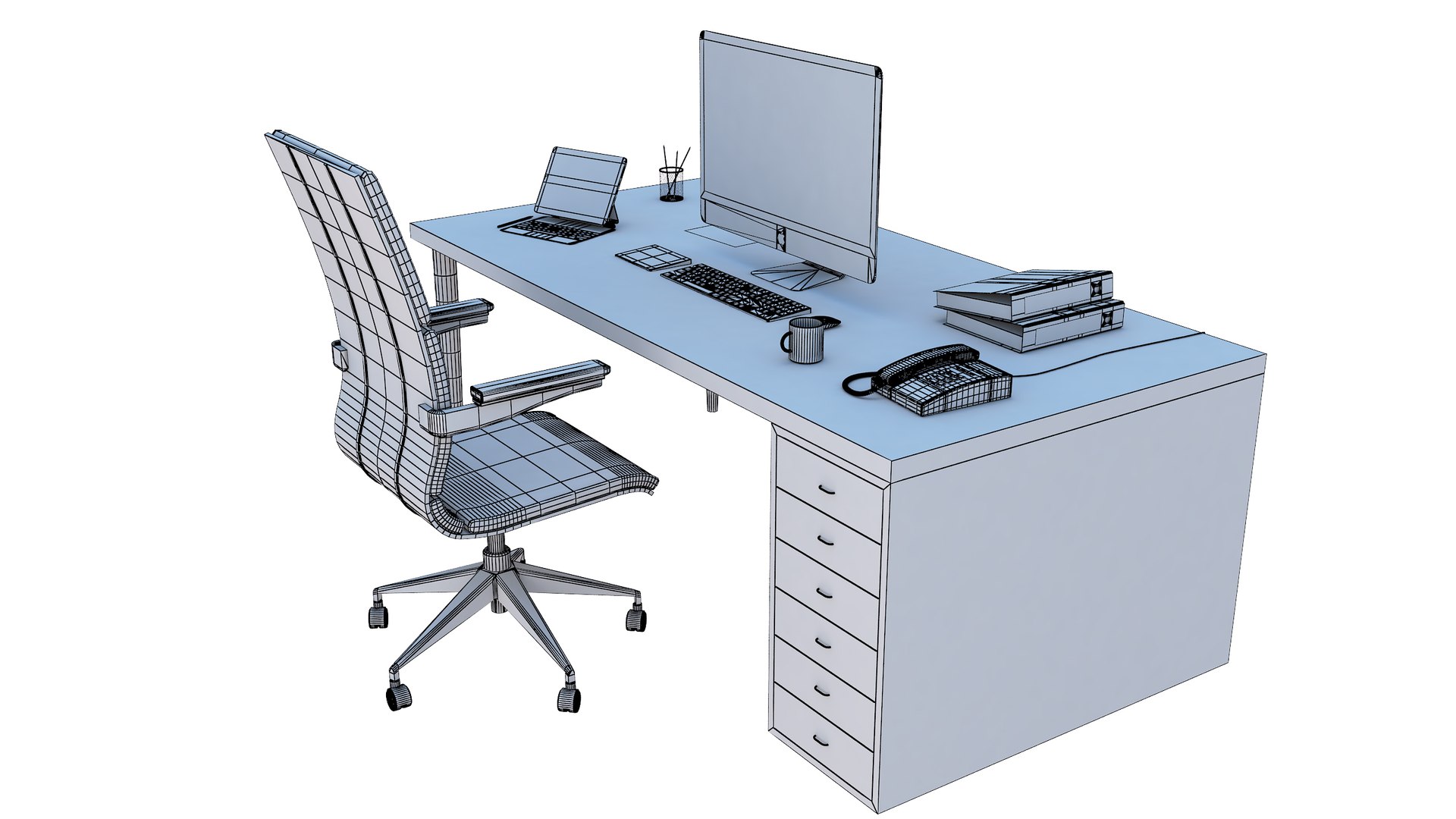 3D Apple IMac Workstation Desk - Black - TurboSquid 1907262