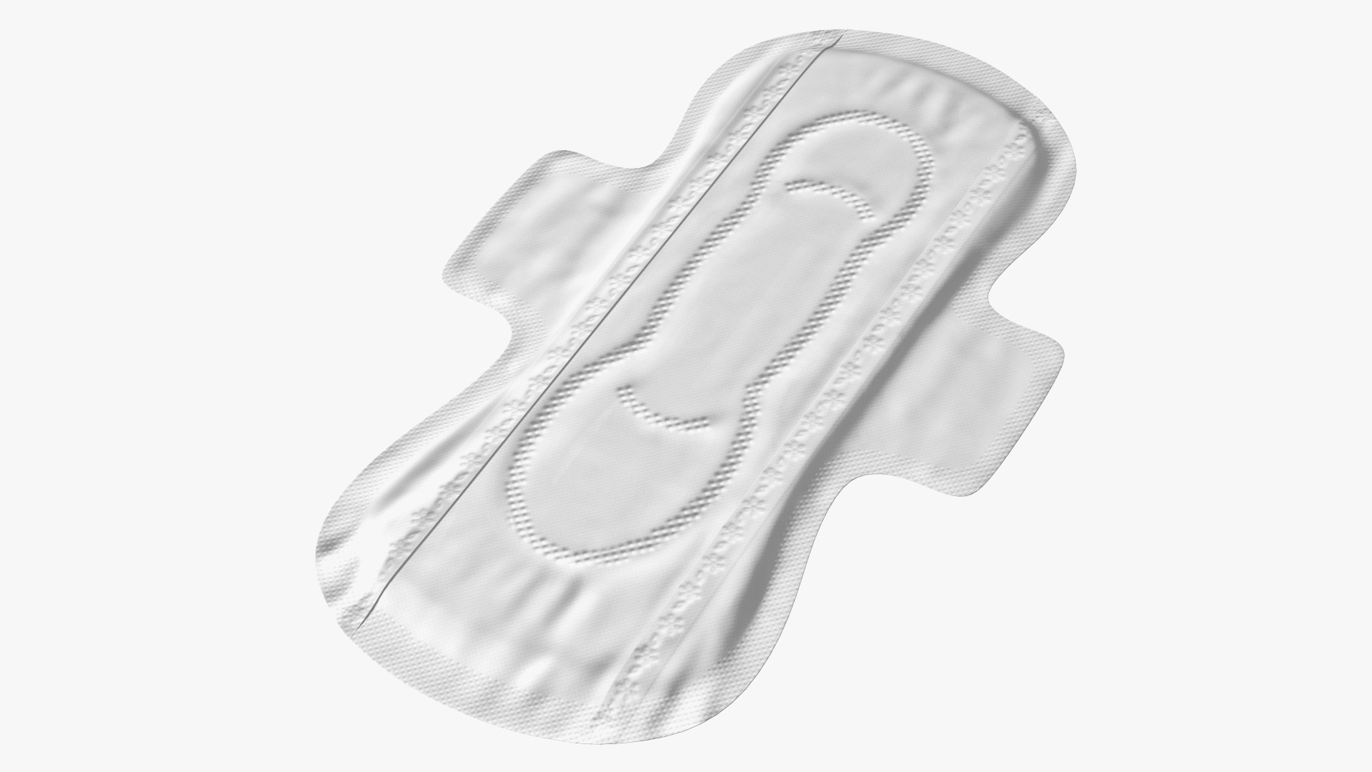 Sanitary Napkin Pad with Wings 3D model preview