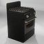 Gasherd alte postsowjetische 2 Brenner PBR Low-Poly spielbereit