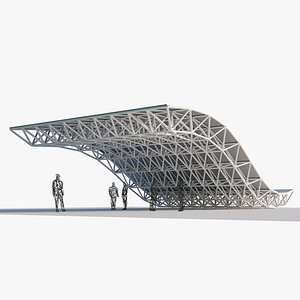 Space Truss Structure Wave 3D model