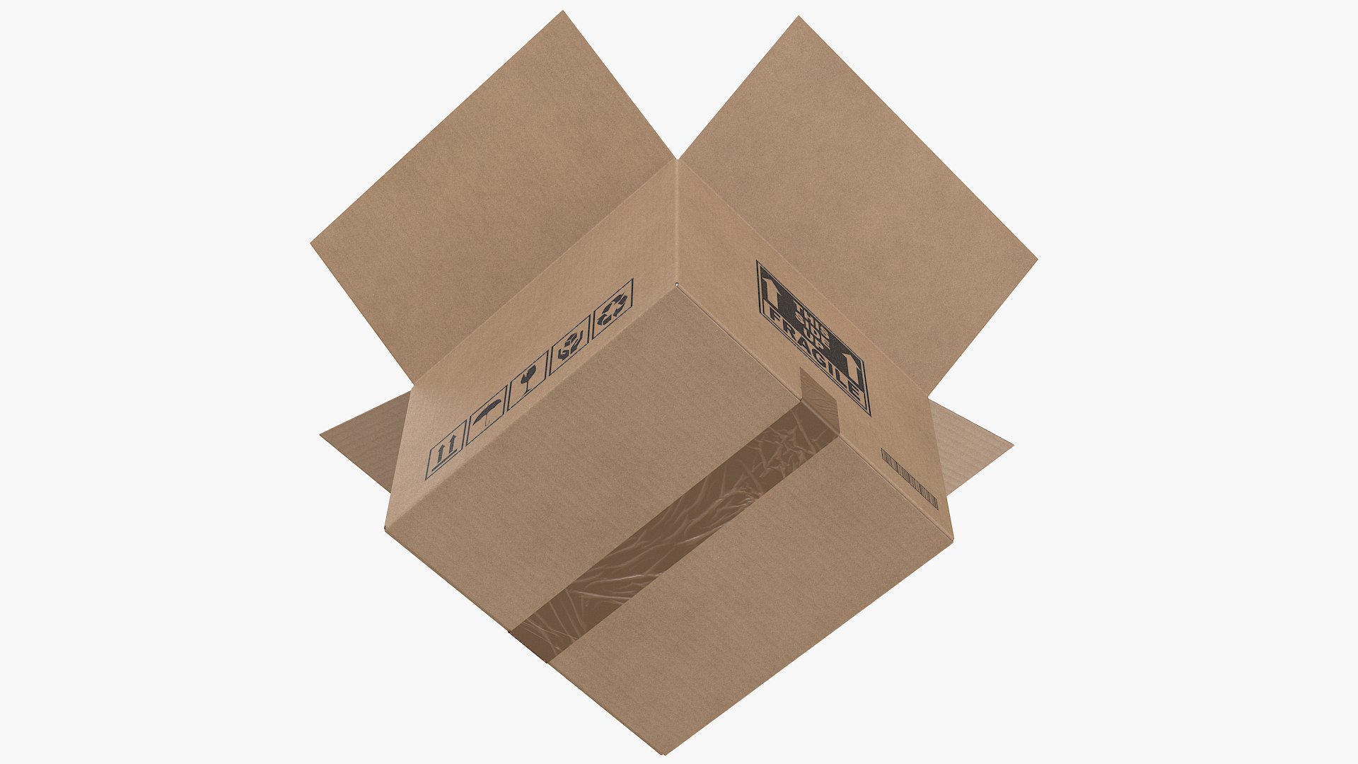 3D model Cardboard Box 4 Open - TurboSquid 2180073
