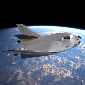 3D Dream Chaser Orbital Spaceplane Flight Pose Simplified model