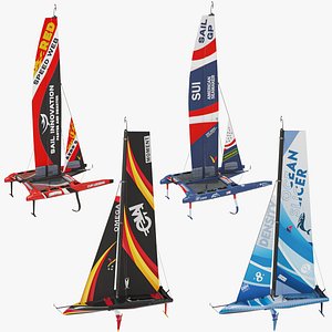Yacht Hydrofoil Sailing Boat Collection All PBR Unity UE Textures