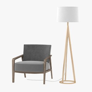 3D lamp chair nobl armchair model