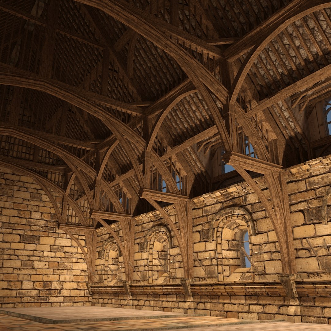 3d medieval market hall