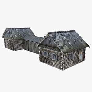 3d model of russian hut