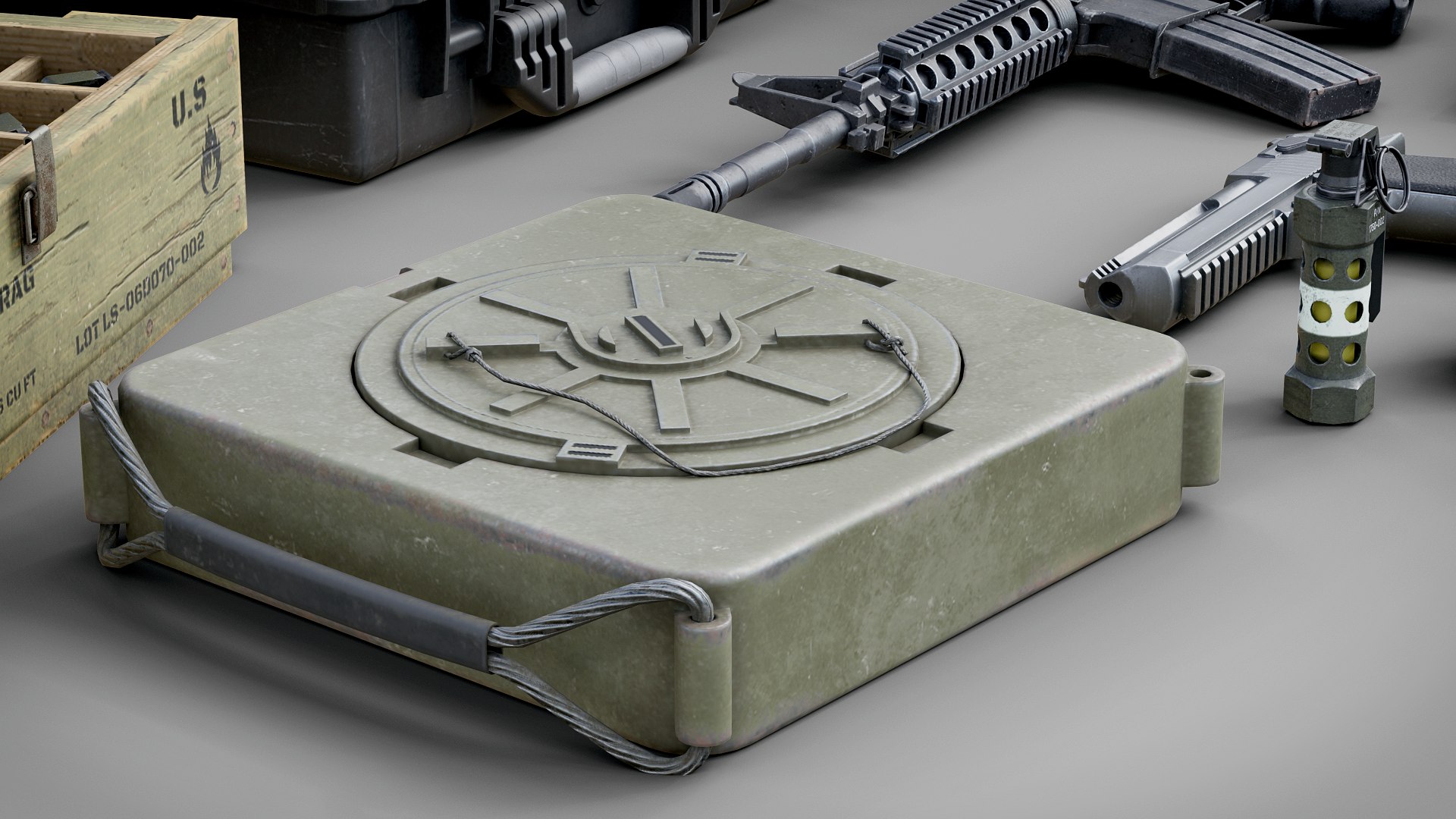 Military Supply Bundle 01 Realtime 3D model https://p.turbosquid.com/ts-thumb/nR/I20BLP/VW/render08/png/1766601002/1920x1080/fit_q87/1e4d9fb7e7550b866893131ccd3a1a9d59ef3385/render08.jpg