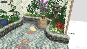 Oriental Courtyard Kit Mini Miniature Chinese Terrace Garden 3D model