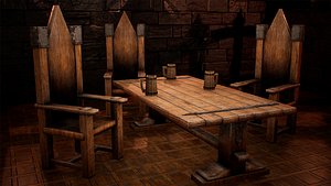 Medieval Chairs  Tables Broken Variations