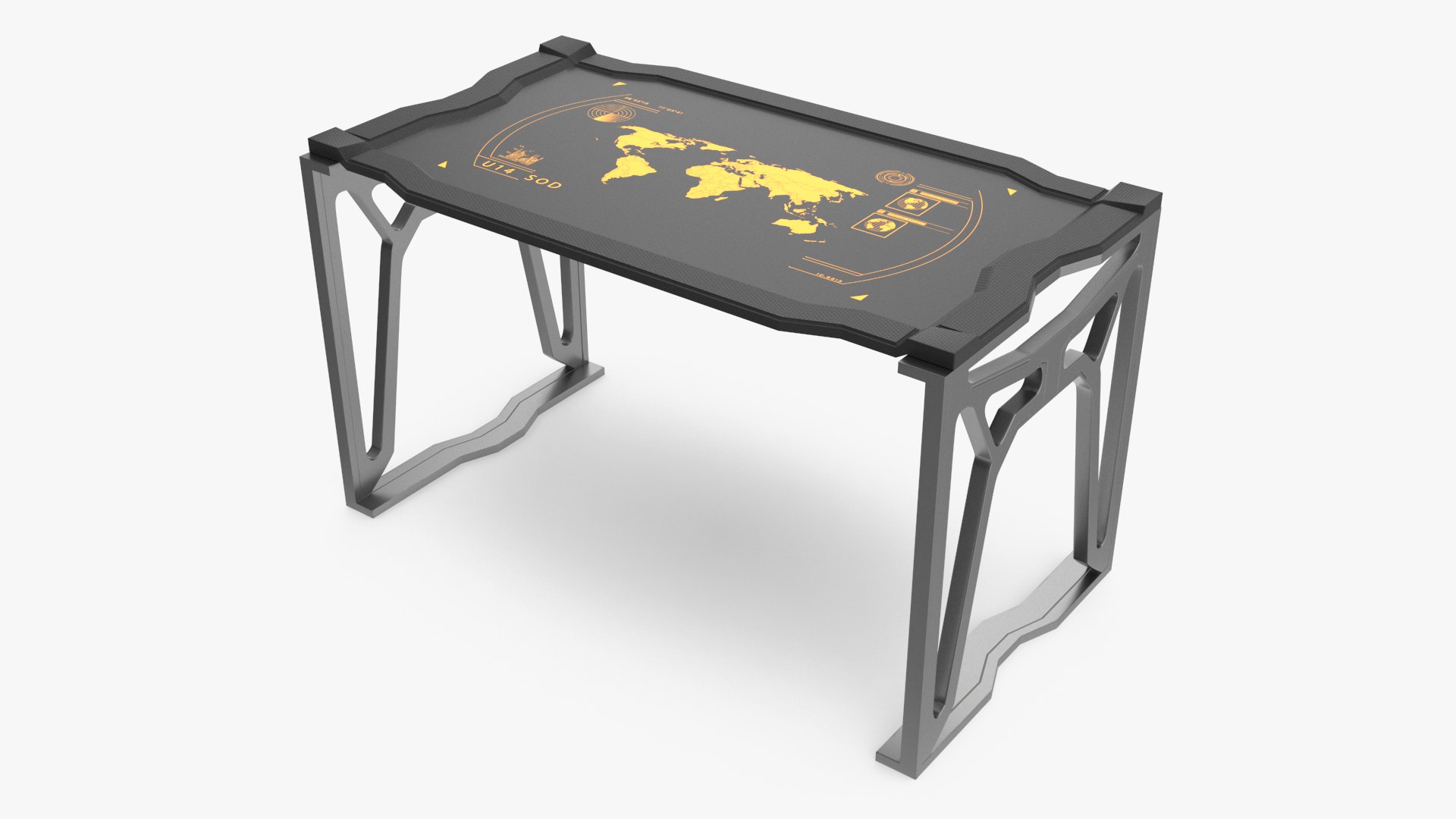 Sci-fi Table Orange 3D model preview