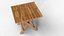 3D Wooden Folding Table Compact Outdoor  Indoor 3D Model