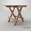 3D Wooden Folding Table Compact Outdoor  Indoor 3D Model