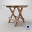 3D Wooden Folding Table Compact Outdoor  Indoor 3D Model