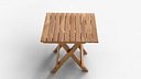 Wooden Folding Table Compact Outdoor  Indoor 3D Model
