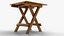 3D Wooden Folding Table Compact Outdoor  Indoor 3D Model