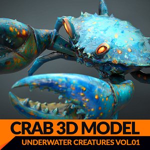 Giant Blue Crab Monster Animated Rigged