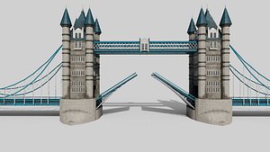 3D Low Poly London Tower Bridge Landmark model