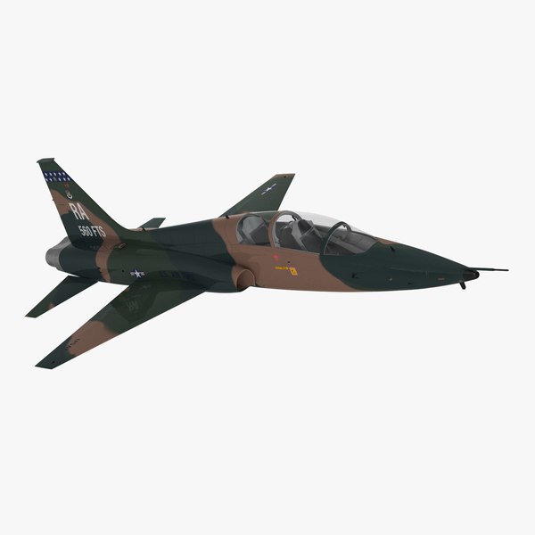 3D Jet Aircraft T-38 Military Camo Simple Interior