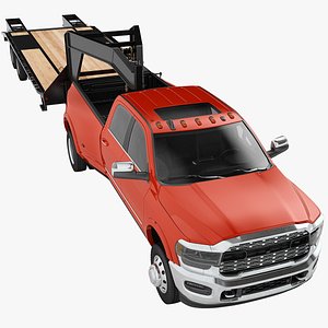 Pickup Truck Generic Gooseneck Trailer 07 3D model