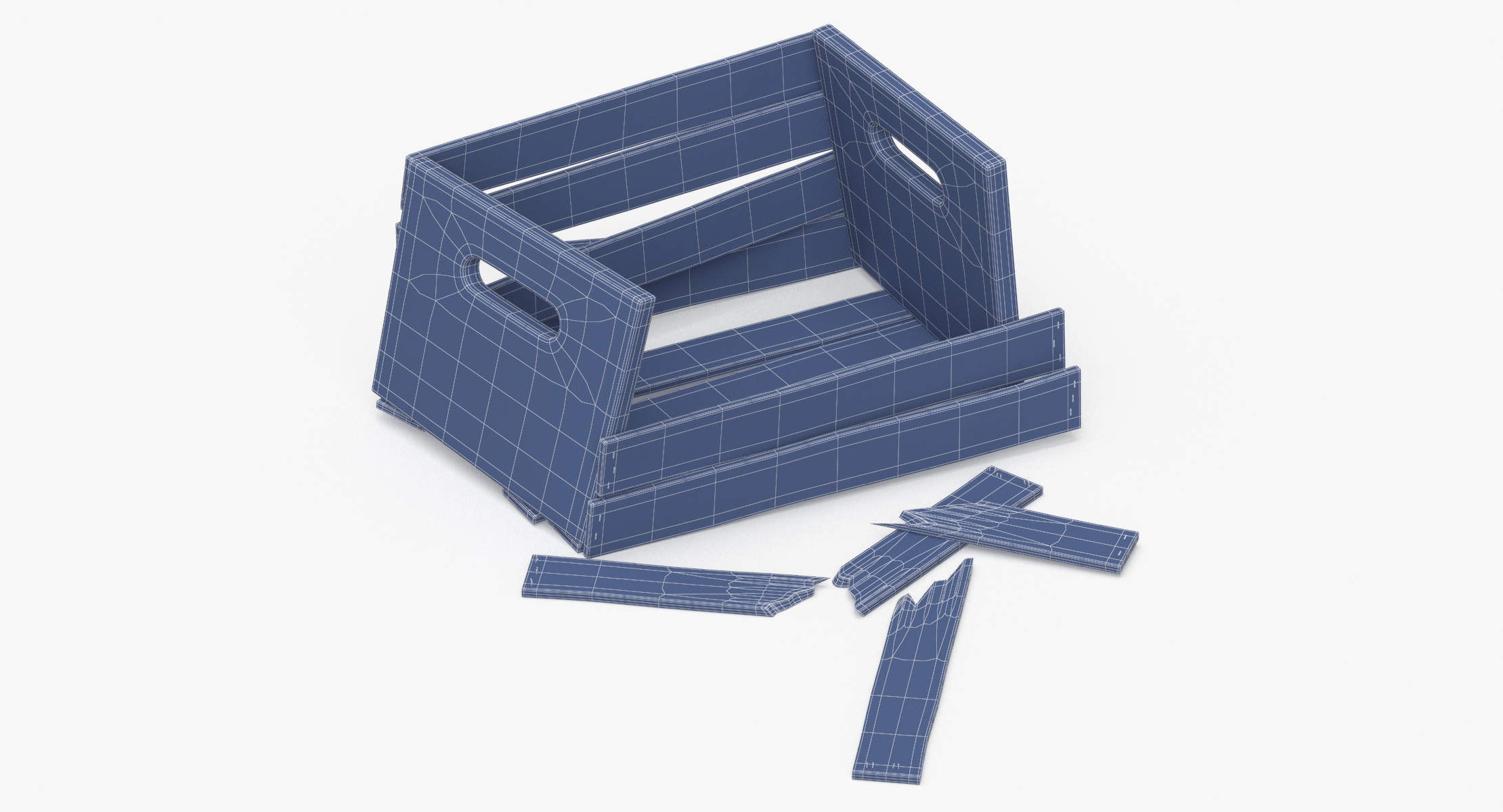 3D Wooden Crate Damaged model TurboSquid 1867705