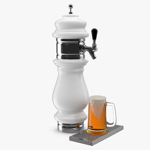 3D Ceramic Faucet Draft Beer Tower with Beer Mug