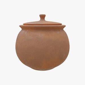 3D Clay Jar With Lid model