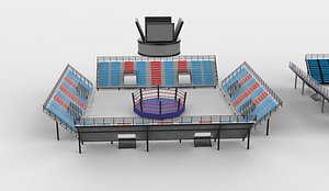 wrestling ring set 3D model 3D model