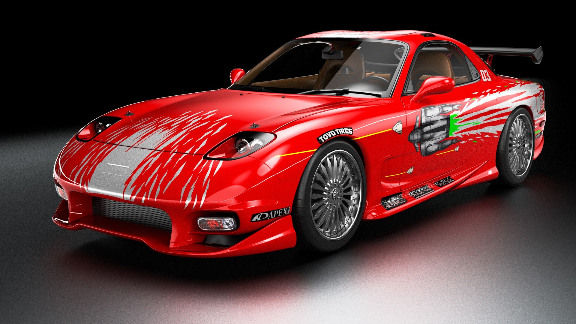 The Fast The Furious 1993 Mazda RX7 FD 3D Model - TurboSquid 2429820