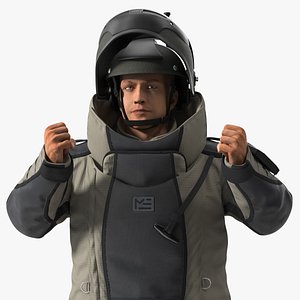 3D EOD 10 Bomb Suit Gray Rigged