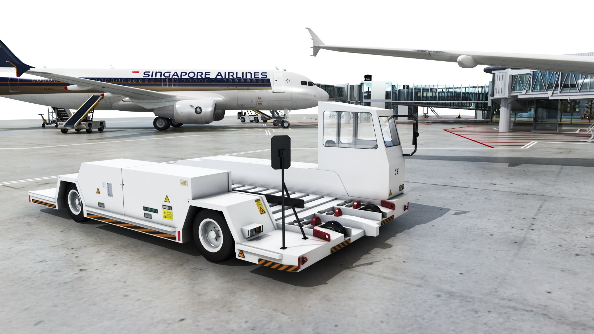 3D realistic airport terminal vehicles model TurboSquid 1474615