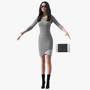 Chinese Woman T-pose 3D model