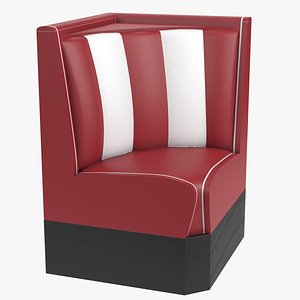 Diner booth corner couch 3D model