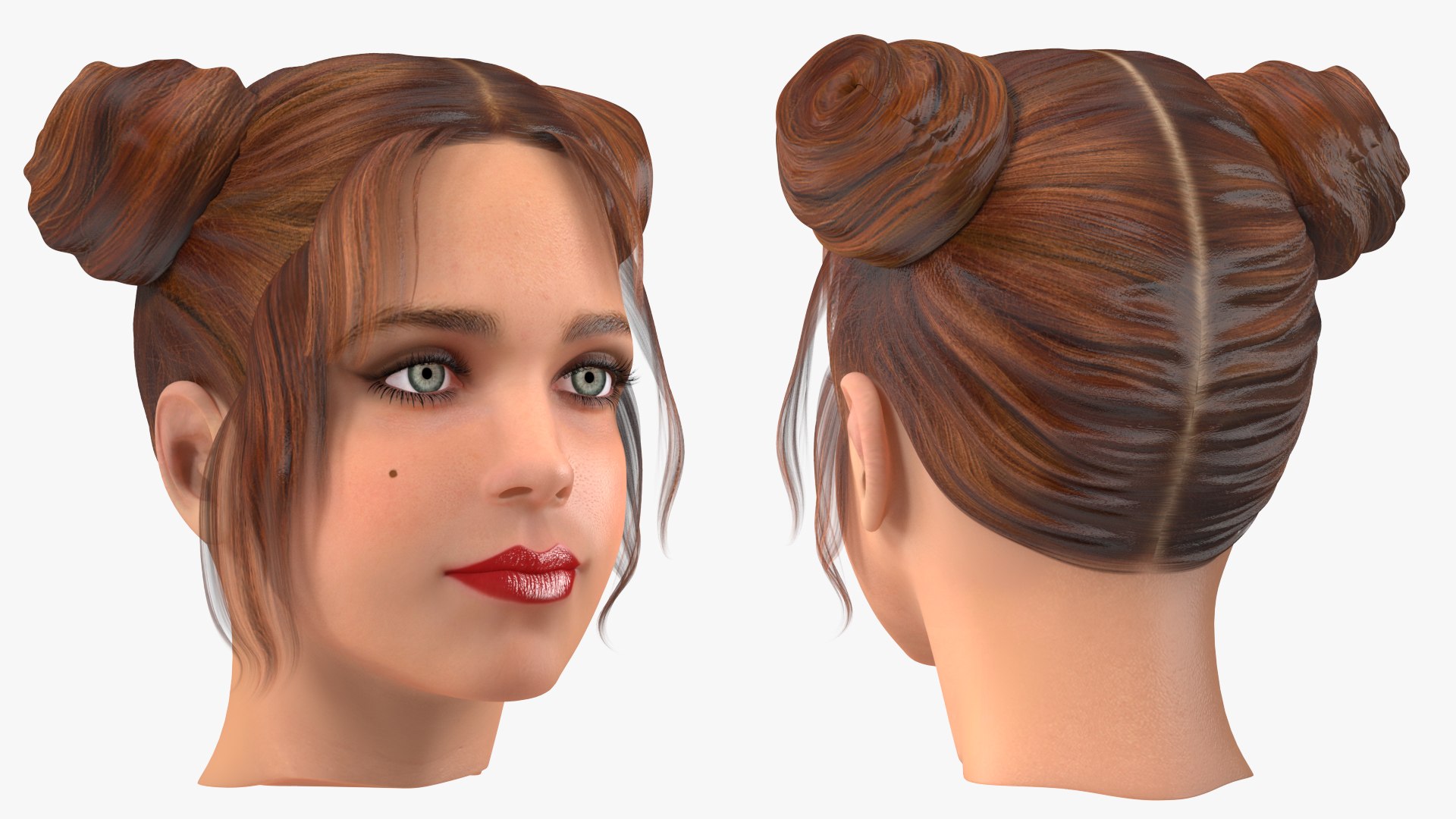 Teenage Girl Head 3D model preview
