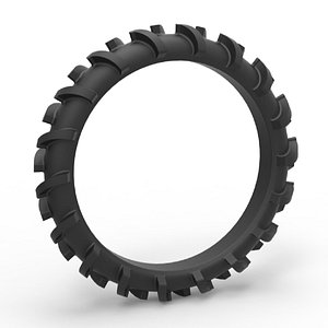 3D Rear tire of Swamp buggy Scale 1 to 25