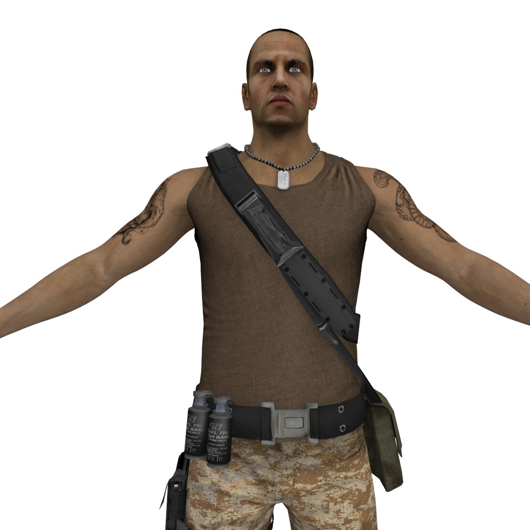 3d Guerrilla Soldier Games Model