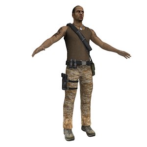 3d guerrilla soldier games model