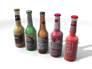 beer alco pops bottles 3d max