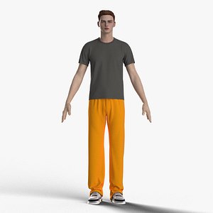 Male tshirt and sweatpants Free model