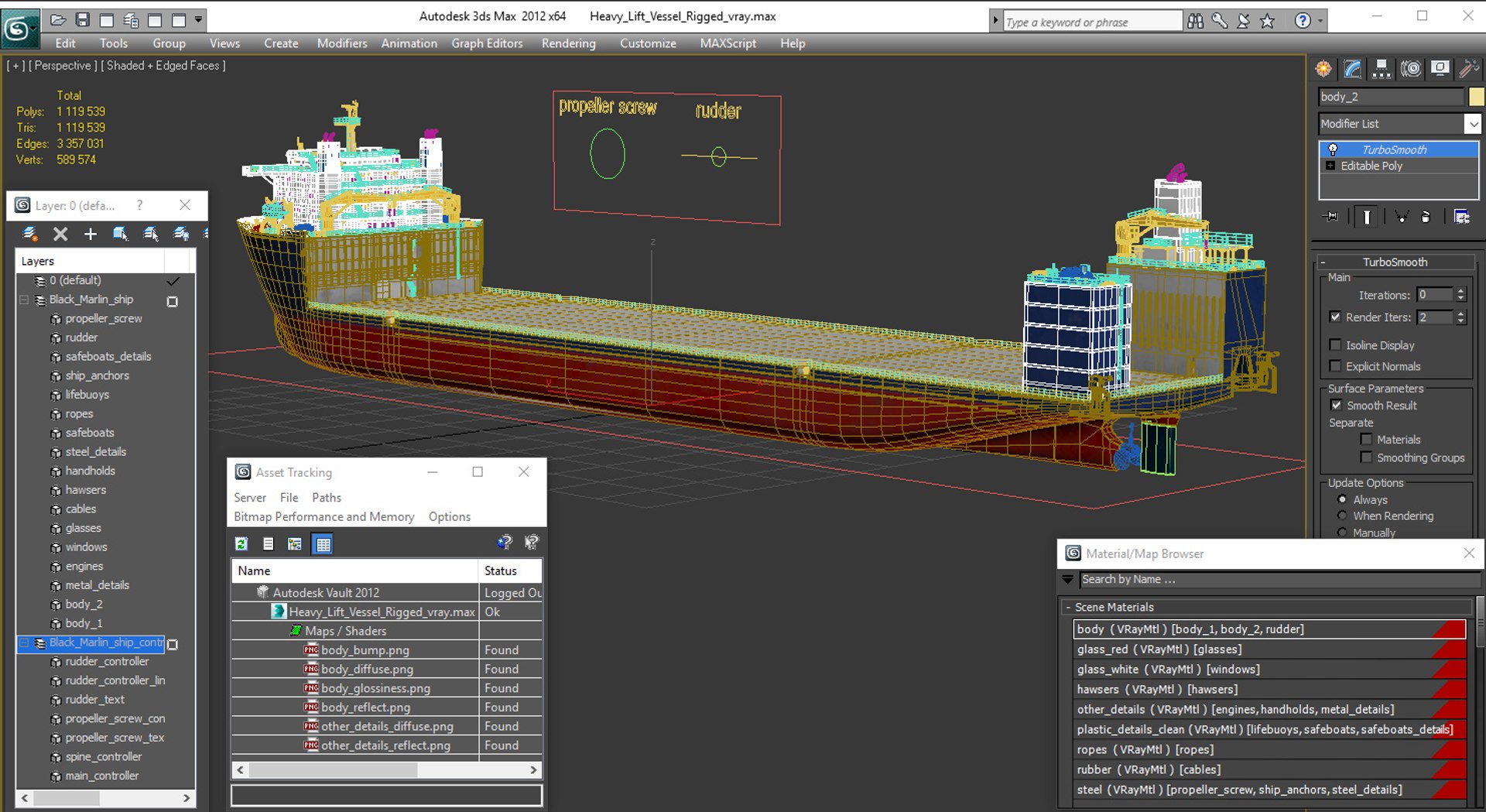 3D Heavy Lift Vessel Rigged - TurboSquid 1384175