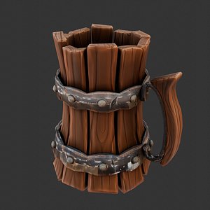 Wooden Beer Cup 3D model
