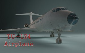 3d airplane tu-134