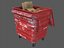 pbr red dumpster 3D model