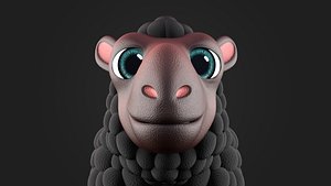 3D model Stylized 3D Cartoon Sheep Character Cute Animal Mascot Model