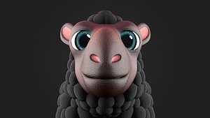 Stylized 3D Cartoon Sheep Character Cute Animal Mascot Model