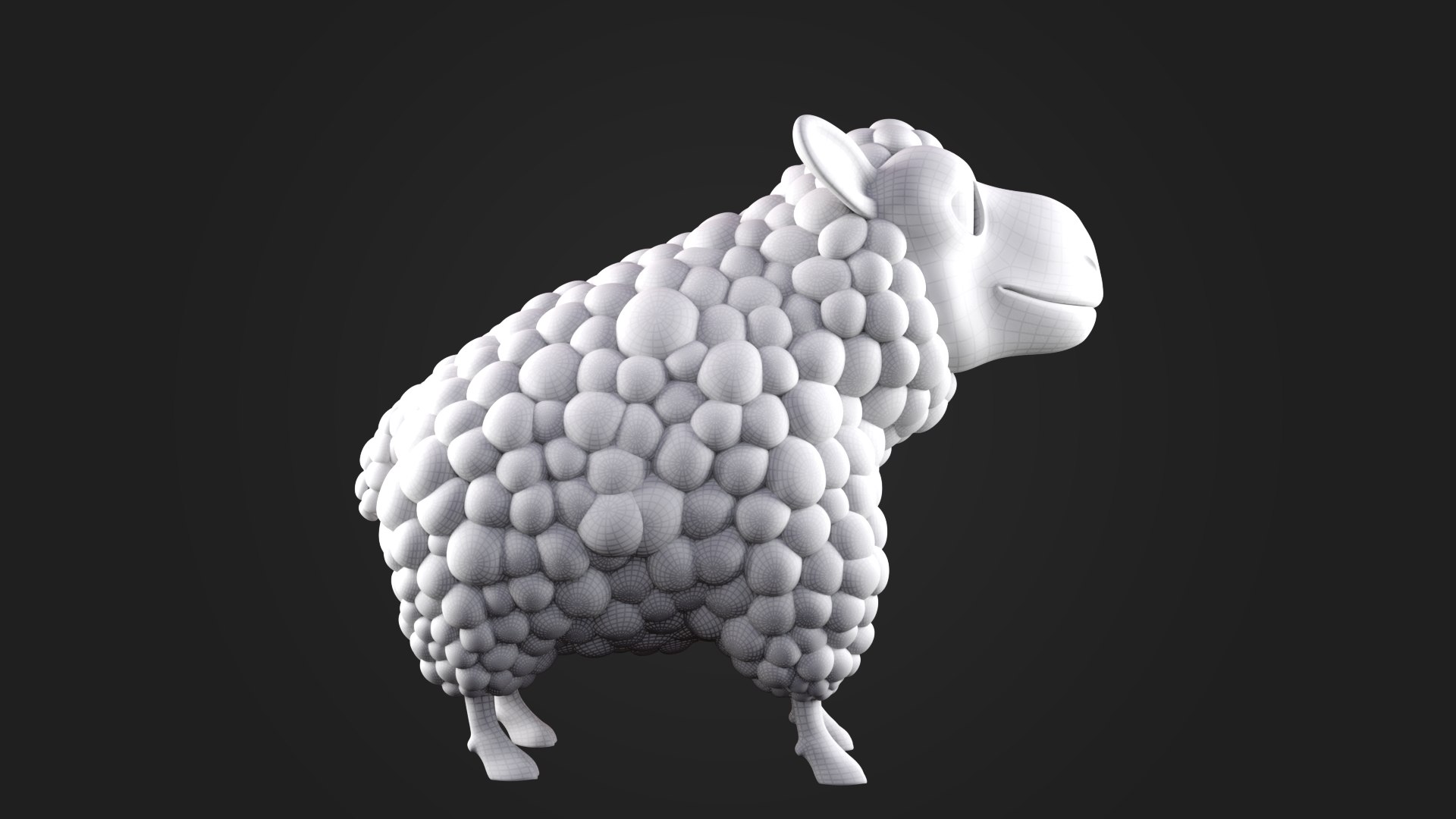 3D Model Stylized 3D Cartoon Sheep Character Cute Animal Mascot Model ...