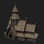 VIKING WOODEN NORSE CHURCH GOTHIC TEMPLE AAA COLLECTION model